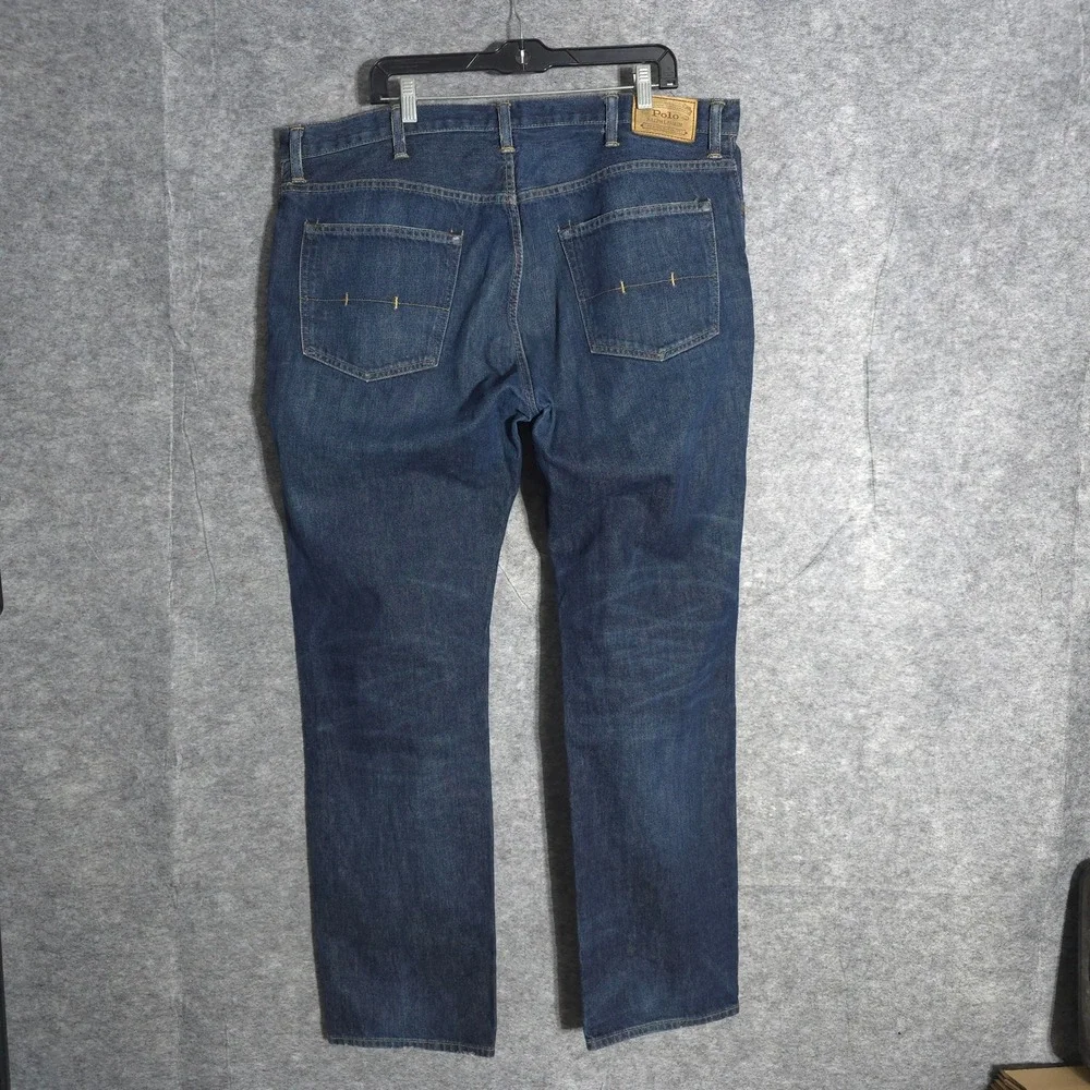 Polo Ralph Lauren Jeans Mens 42x34 Blue Authentic Dungarees Straight Leg Denim‎